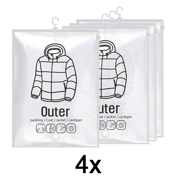 1x Viseće vakuumske vreće za pohranu (4 kom) | VACUHANG