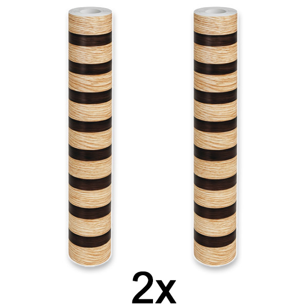 2x Elegantna zidna naljepnica s efektom drveta | LINEWALL