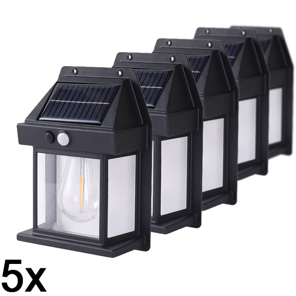 5x Vanjsko solarno svjetlo sa senzorom pokreta | FLUXLAMP